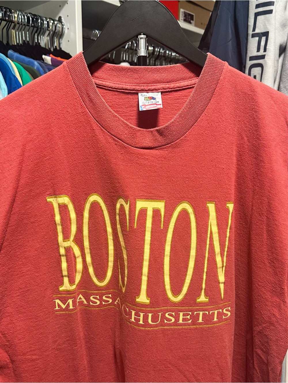 Vintage 90s Fruit Of The Loom Boston Massachusetts Tshirt Size XXL